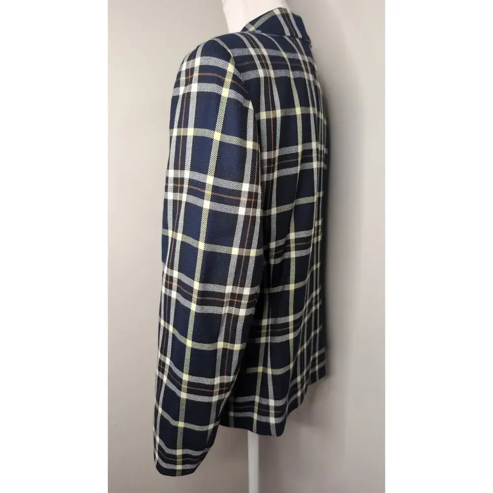 Vintage Pendleton Plaid Wool Blazer Size 12 Preppy Career Academia Jacket
